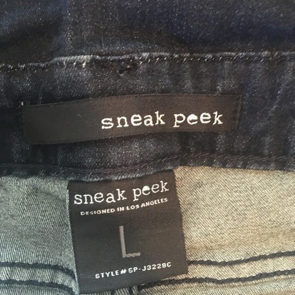 Sneak Peek denim low cut overalls NWOT - Picture 5 of 6